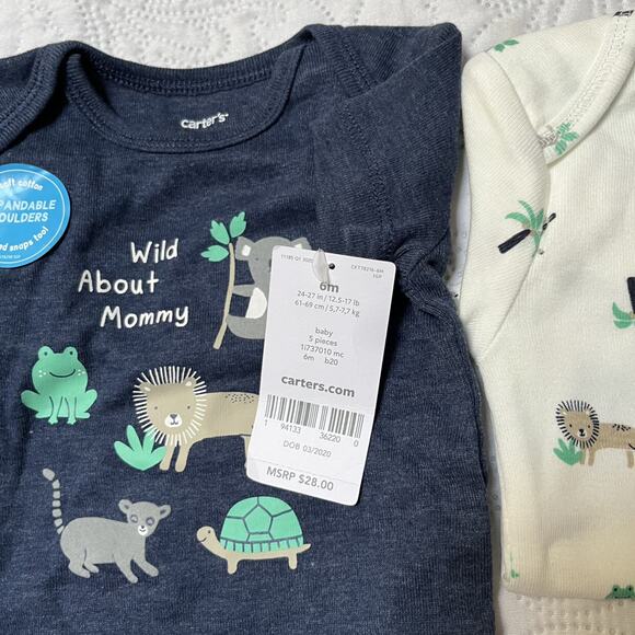 NWT Carter's 5 Piece Bodysuit Bundle Size 6m - Picture 5 of 6